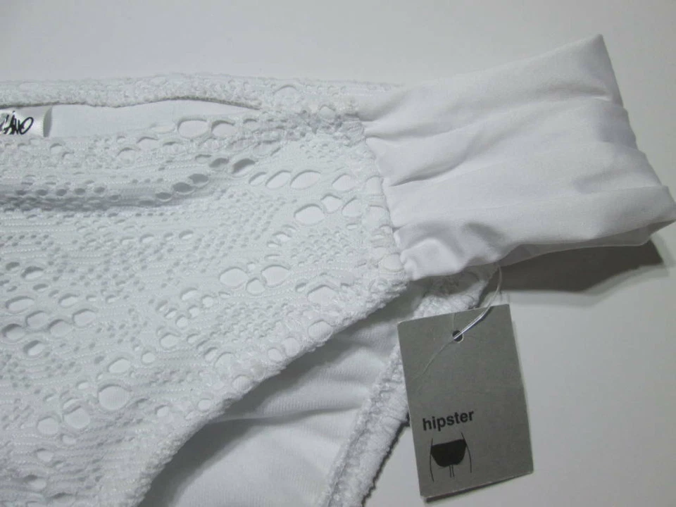Nuevo con etiquetas Traje de baño Mossimo para mujer talla L parte inferior de bikini blanco con ojales Foto 3 de 4