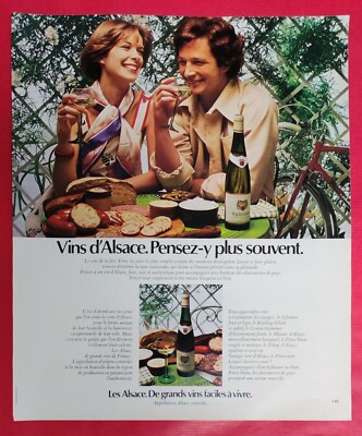 Press advertisement: Les Vins d'alsace see Sylvaner 1977