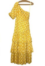 VERONICA BEARD Virginia Off Shoulder Floral Maxi Dress Sun Yellow (MSRP $798)