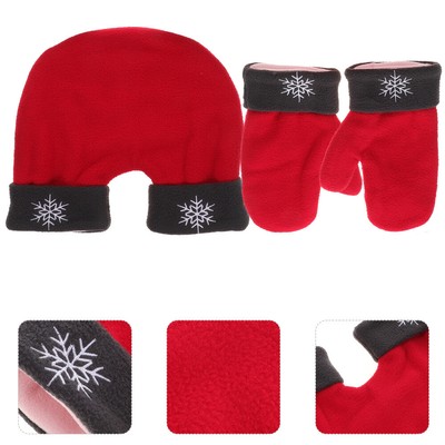  3 Pcs Hand Holding Mittens Red Clasped Hands Gloves Winter Couple Lovers