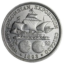 1893 Columbian Exposition Silver Half Dollar XF / AU FIRST MINTED COMMEMORATIVE!