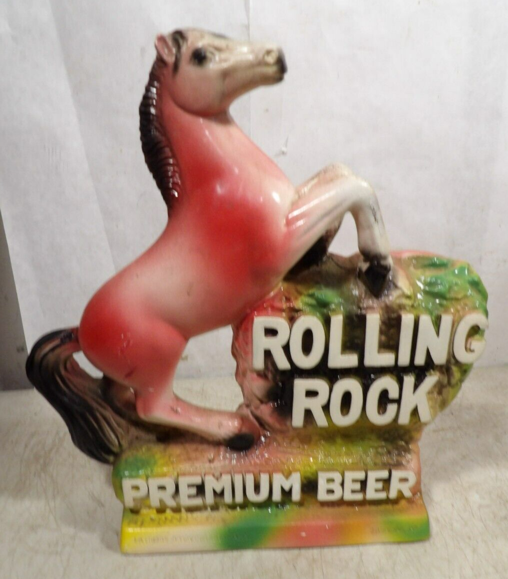 ち*う様 special Vintage✨ 50s ROCKABIRRY SHI VTG 1960s70s Rolling Rock Beer Silvestri Bros Chalkware Horse Bar