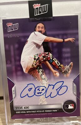 2022 Topps Now Steve Aoki Auto /25 Red Sox Fenway First