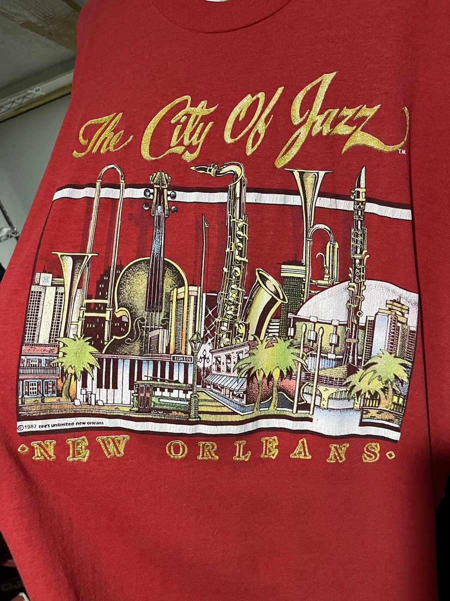 Vintage New Orleans City of Jazz T Shirt Large 1987 Single Stitch USA