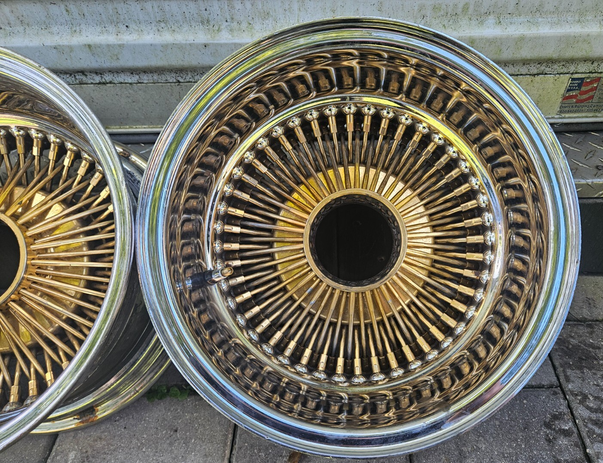 13 by 7 reverse 88 spoke center gold rims authentic Dayton