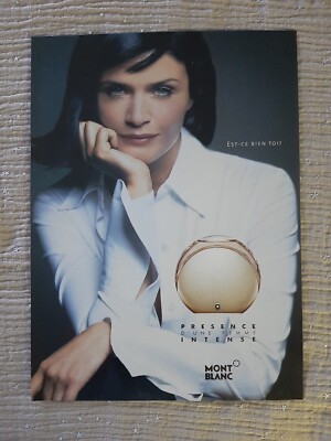 Perfume Paper Advertising. 2000 Ad Mont Blanc Presence Perfume