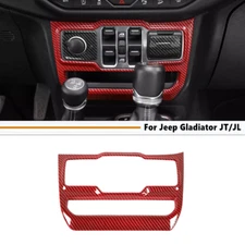Red Carbon Window Control Cover Trim Accessories For Jeep Gladiator JT/JL 18-25