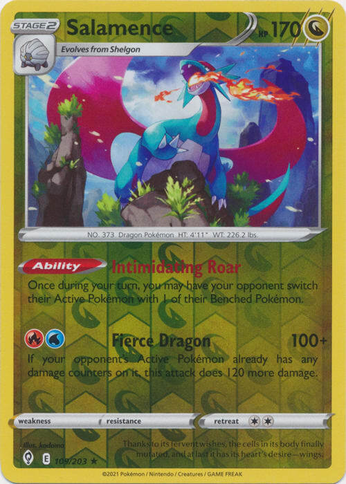 Pokemon - Salamence - 109/203 (Reverse Foil) - SWSH Evolving Skies - Holo Rare