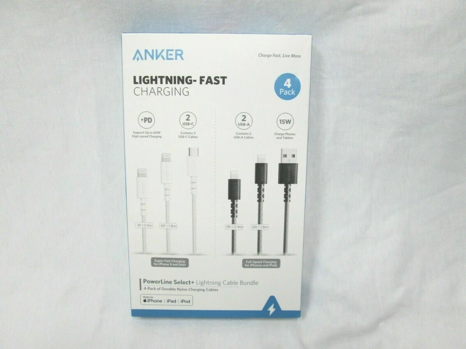 Anker PowerLine Select+ Lightning Fast Charging Cable iPhone iPad MFi-Certified. - Image 3 of 4