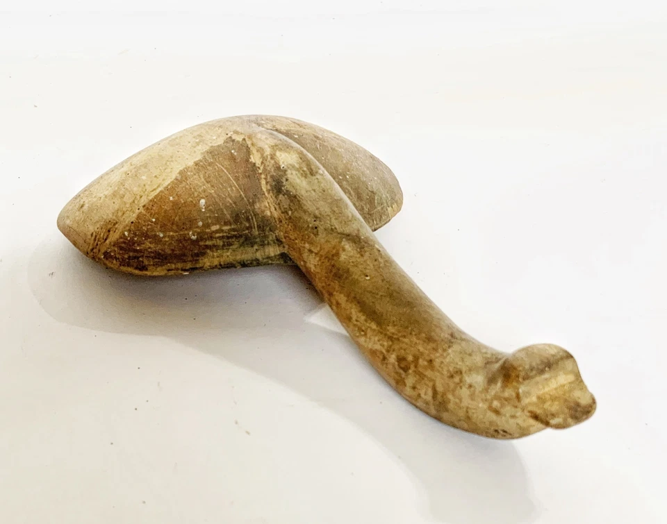 Cucharón efigie de madera tallada antigua Foto 3 de 4