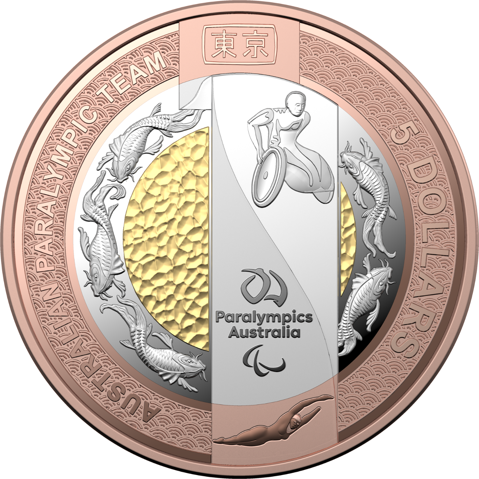 2020 $ 5 Australian Paralympic Team BiMetallic Proof Coin - Limi