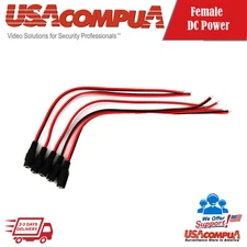 5 pcs 12V 5.5x2.1mm Female DC Power Socket Jack Connector Cable Plug Wire