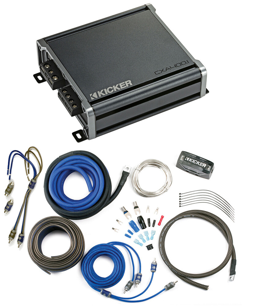 Kicker 46CXA4001 800W Sub Amp, 46KISL Amp Wire RCA Adapter