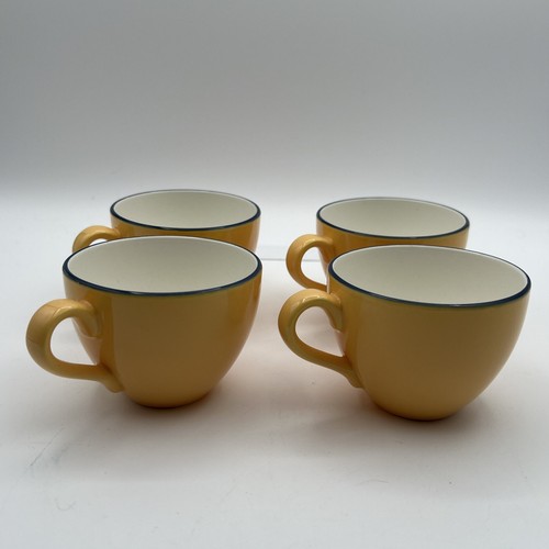 SET 4 TAZZE VINTAGE PAGNOSSIN IRONSTONE + PIATTINI GIALLO & BLU TREVISO ITALIA - Foto 3 di 9