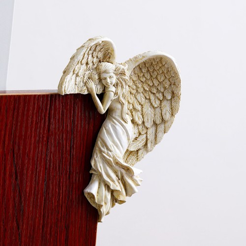 Cornice Porta Angelo Scultura Angelo Sinistro nel Tuo Angolo Resina Parete T9D7 - Foto 6 di 8