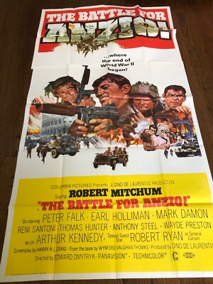 ANZIO 1968  International 3 Sheet Movie Poster Robert Mitchum Peter Falk 