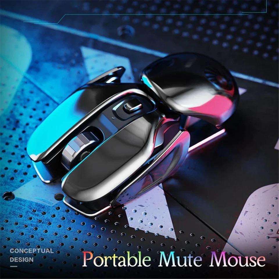 New 2.4GHz Metallic Ergonomic Silent Multipurpose Rechargeable Wireless Mouse - Image 4 of 4