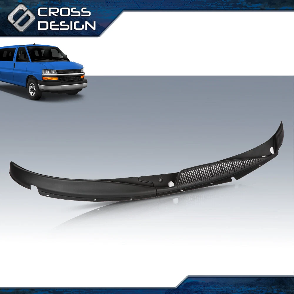 Windshield Wiper Cowl Vent Cover For 1996-2017 Chevy GMC Express – Left & Right Side, Black Plastic
