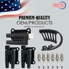 3X Ignition Coil & Spark Plug & Wires for Mitsubishi Montero Sport UF197 UF196