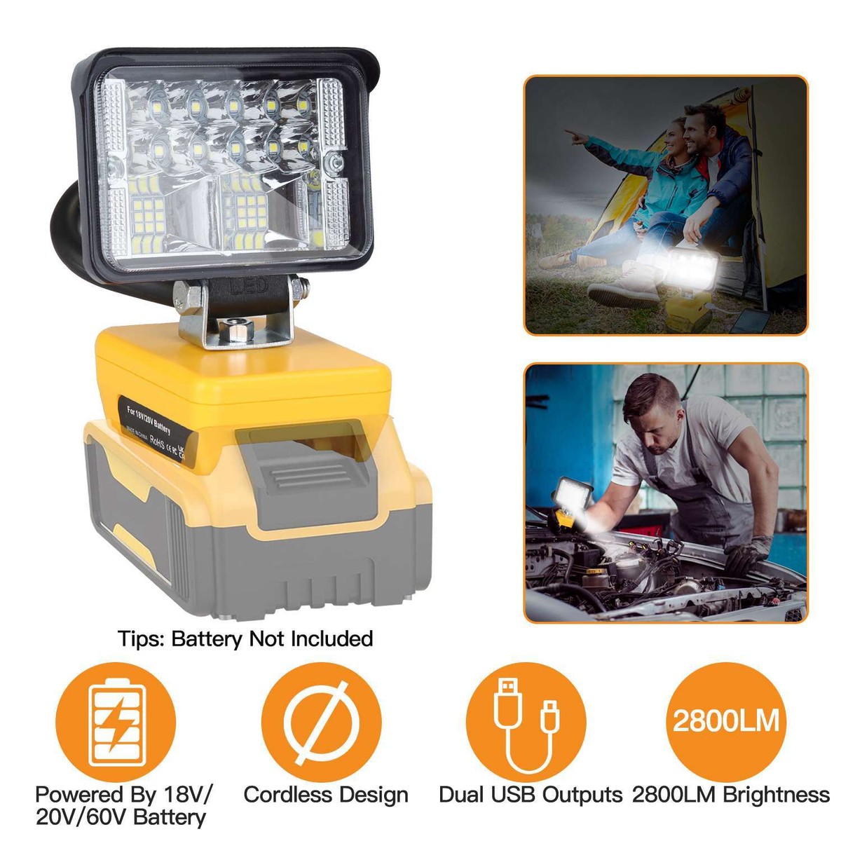 Led Flood Dewalt 18v Flood Light Cordless Led Work Light For