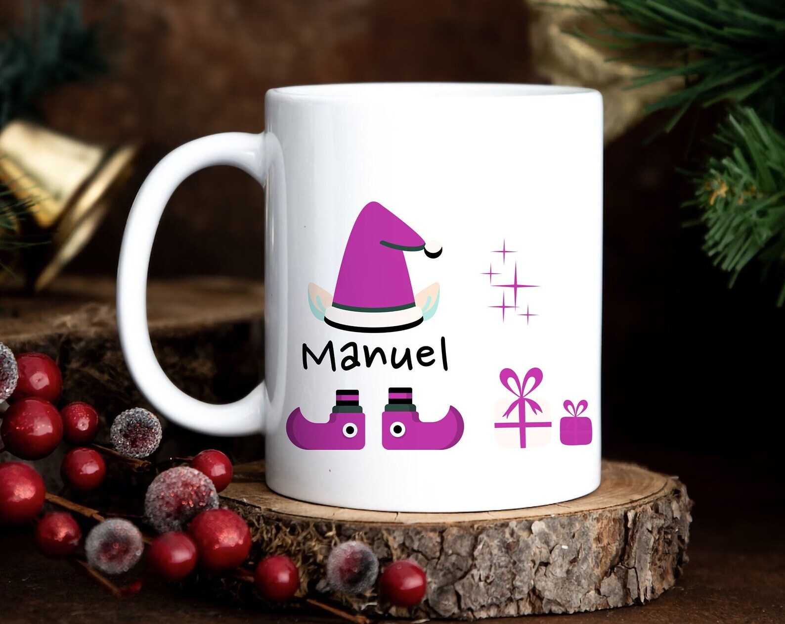 Funny Elf Christmas Mug Secret Santa Gift With Personalized Hot Chocolate