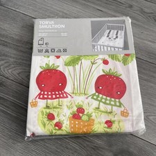 IKEA TORVA SMULTRON Cot  Quilt Cover Set Strawberries Stripes White Red NEW B37