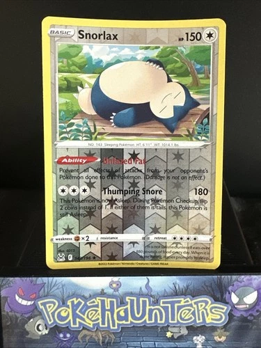 Pokemon Card Snorlax 143/196 Lost Origin Reverse Holo Rare Near Mint