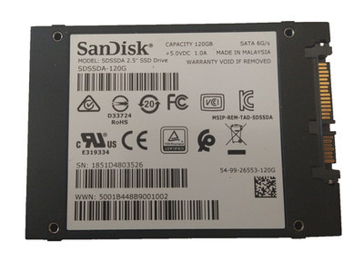SanDisk 120GB SSD SATA SDSSDA-120G S/N: 1851D4803526 #NFP3101