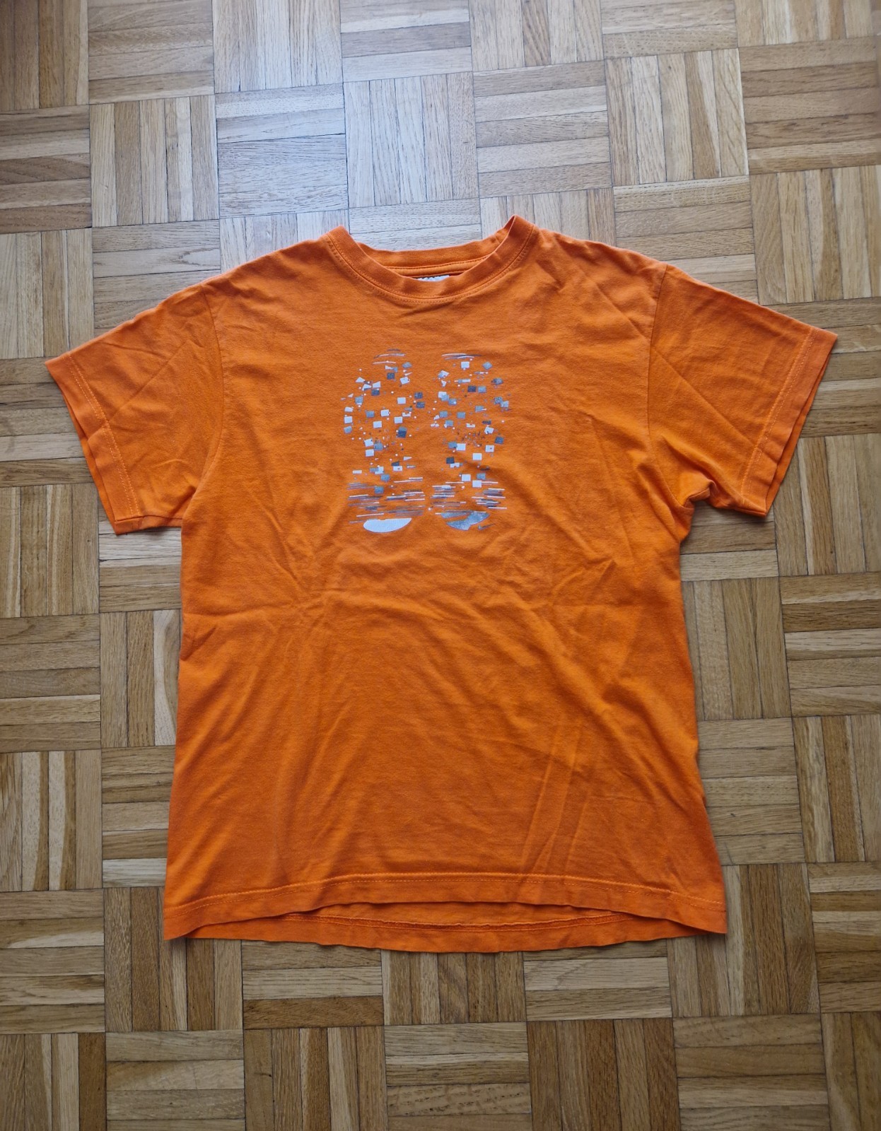 Nike T-shirt arancione girocollo manica corta grafica logo cotone