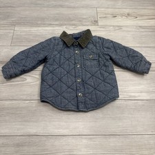 Old Navy Button Up Blue Puffer Jacket Size: 12-18 Month