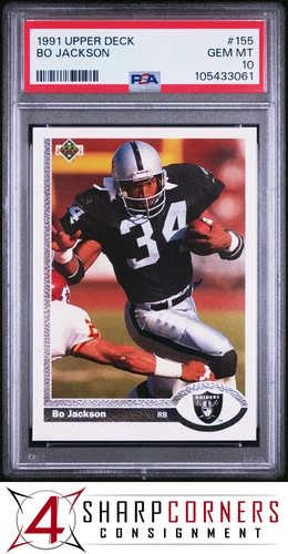 1991 UPPER DECK #155 BO JACKSON RAIDERS PSA 10