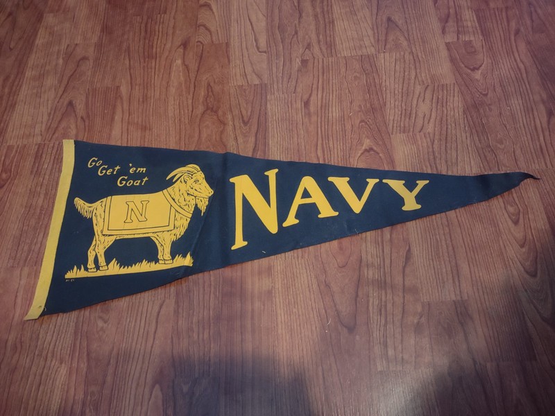  Vintage Navy "Go Get'em Goat" Football Pennant 