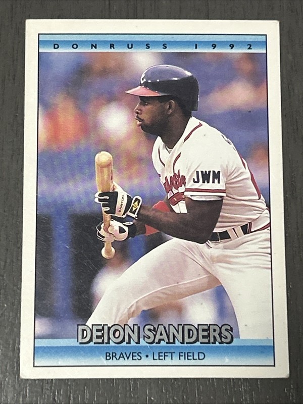 Excellent: Vintage 1992 Donruss Deion Sanders Atlanta Braves Trading Card