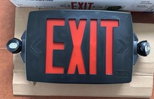 Lithonia Lighting LHQM LED B R HO M6 120/277VAC LED Exit Sign w/EM Lights, Black