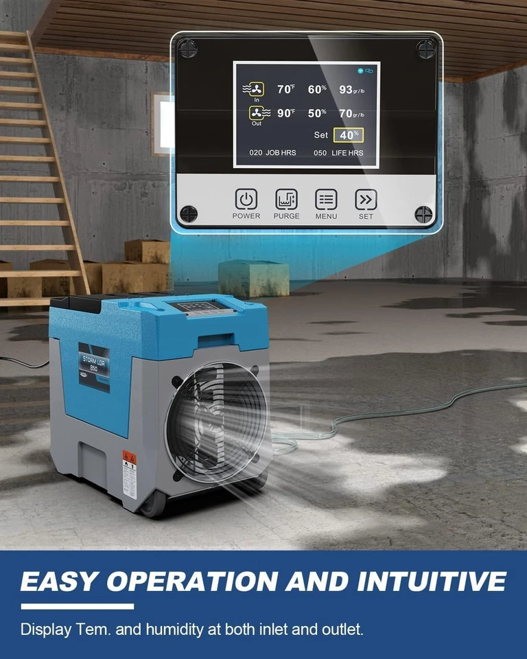 Deshumidificador comercial AlorAir Storm LGR 850 180 pintas 2300 pies cuadrados con manguera de bomba Foto 3 de 4