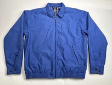 VTG Chaps Jacket Mens Medium Blue Full Zip Pl...
