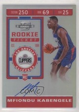 2019-20 Panini Contenders Optic Rookie Ticket Mfiondu Kabengele #139 Auto fm0
