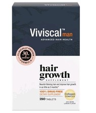 180 Tablets Viviscal Mens Hair Growth Supplements for Thicker Fuller Hair BB3/26