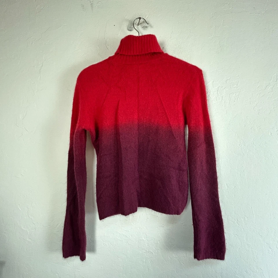 Suéter de Colección Karin Beck para Mujer Cuello Alto 3 Ombre Rojo Púrpura Angora Mezcla de Lana Foto 2 de 4