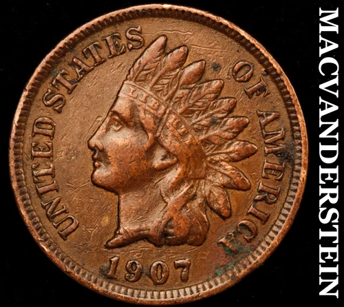 1907 Indian Head Cent - Scarce  Extra Fine  Better Date  No Reserve  #i4