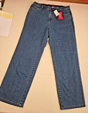 Liz  Me Signature Straight Leg Jeans Size 16W Blue NWT Stretch Denim
