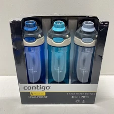 Contigo Blue Leak-Proof 24oz Water Bottles 3-Pack