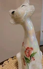 11" A Rosso Exclusive Fenton Mother Of Pearl Handpainted Pink  Alley Cat Signed