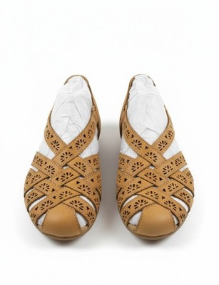 Earth Briel Women's Sandal Leather Sling Back Size 9 Peanut Tan New 