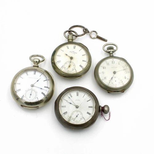 Antique American Waltham Watch Co. 7-11j 18s Pocket Watch Lot of 4 #WB4055-4