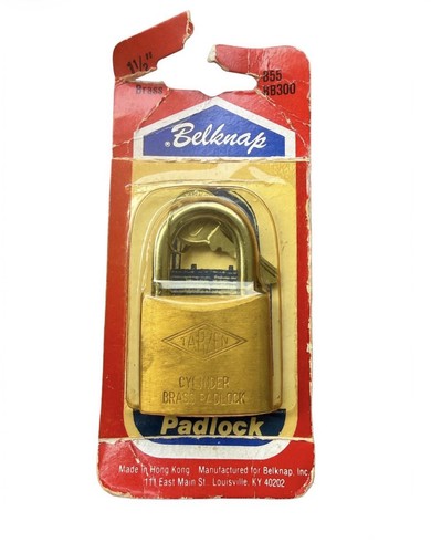 Vintage NOS Belknap TARZEN Brass Padlock BB300 B55 Sealed w/ Keys Louisville KY
