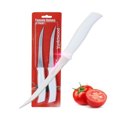 Tomato Knife 3rd Gen 2-Pack, Serrated Stainless Steel Blade, Ergonomic Handle...