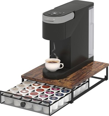 Coffee Pod Holder Counter Coffee Capsules Storage Organizer with Sliding Drawer