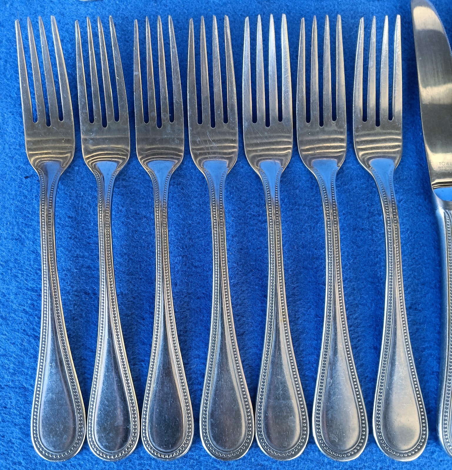 Towle Silver Germany ~Beaded Antique~ 18/8 Stainless Flatware Mixed Lot 31 Piece