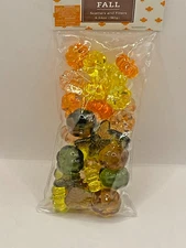 NEW ACRYLIC FALL PUMPKINS LEAVES TABLE SCATTER VASE FILLER 6.34 OZ BAG